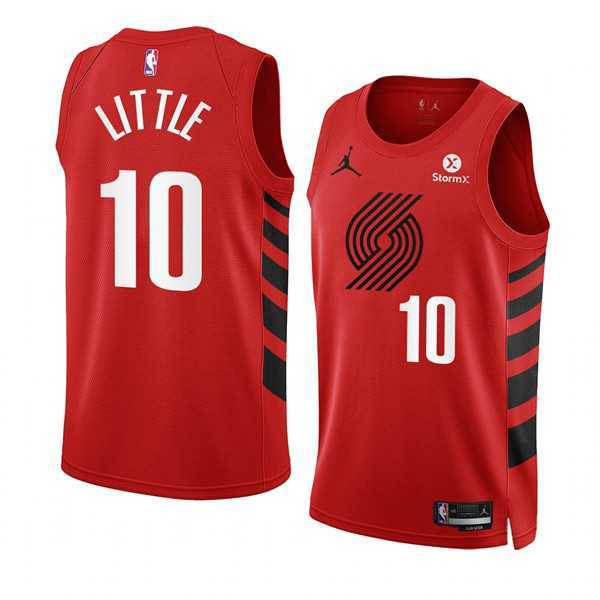 Men%27s Portland Trail Blazers #10 Nassir Little 2022-23 Red Statement Edition Swingman Stitched Basketball Jersey Dzhi->portland trailblazers->NBA Jersey